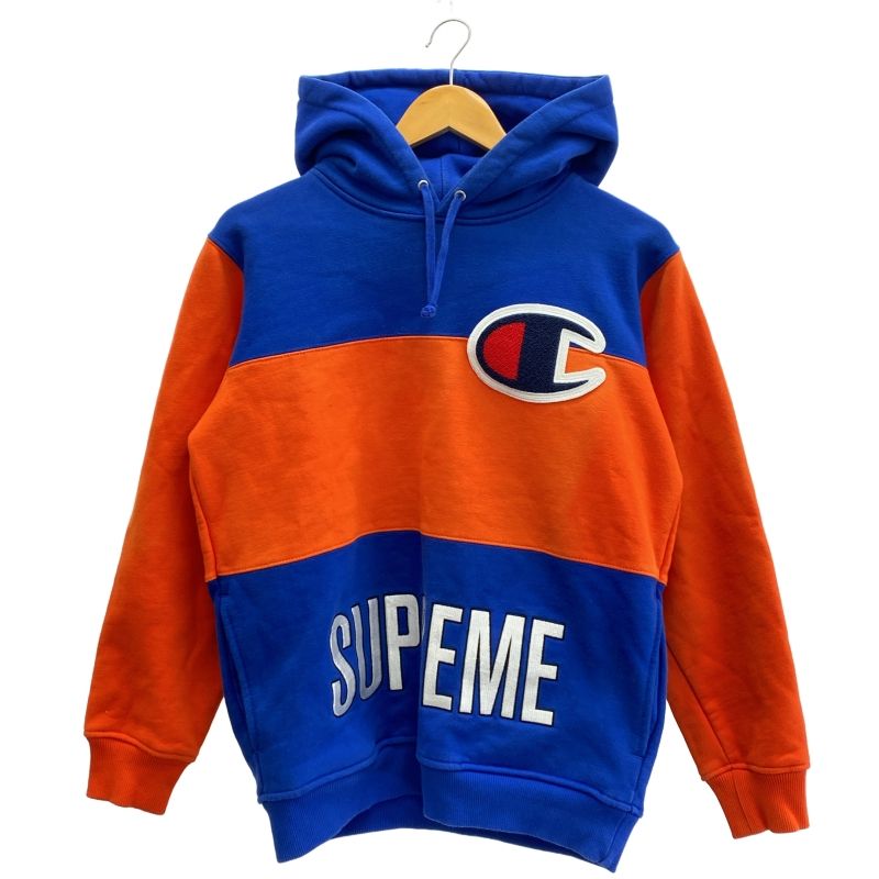 Supreme×champion パーカー サイズS オレンジ ブルー シュプリーム×チャンピオン 91