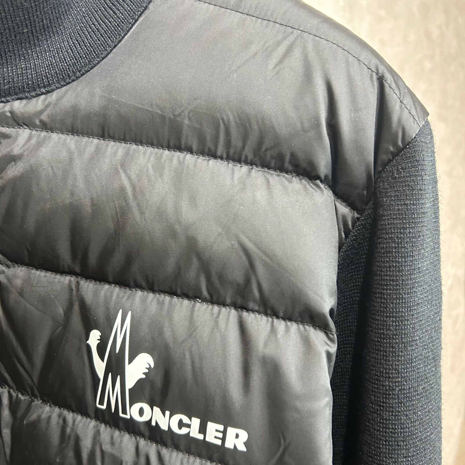 美品】 MONCLER モンクレールハイブリッドダウンジャケット黒 M - メルカリ