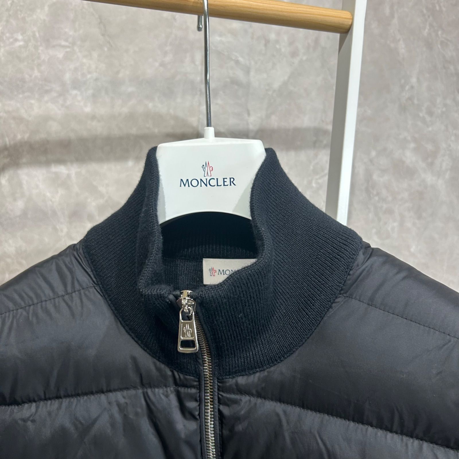 美品】 MONCLER モンクレールハイブリッドダウンジャケット黒 M - メルカリ