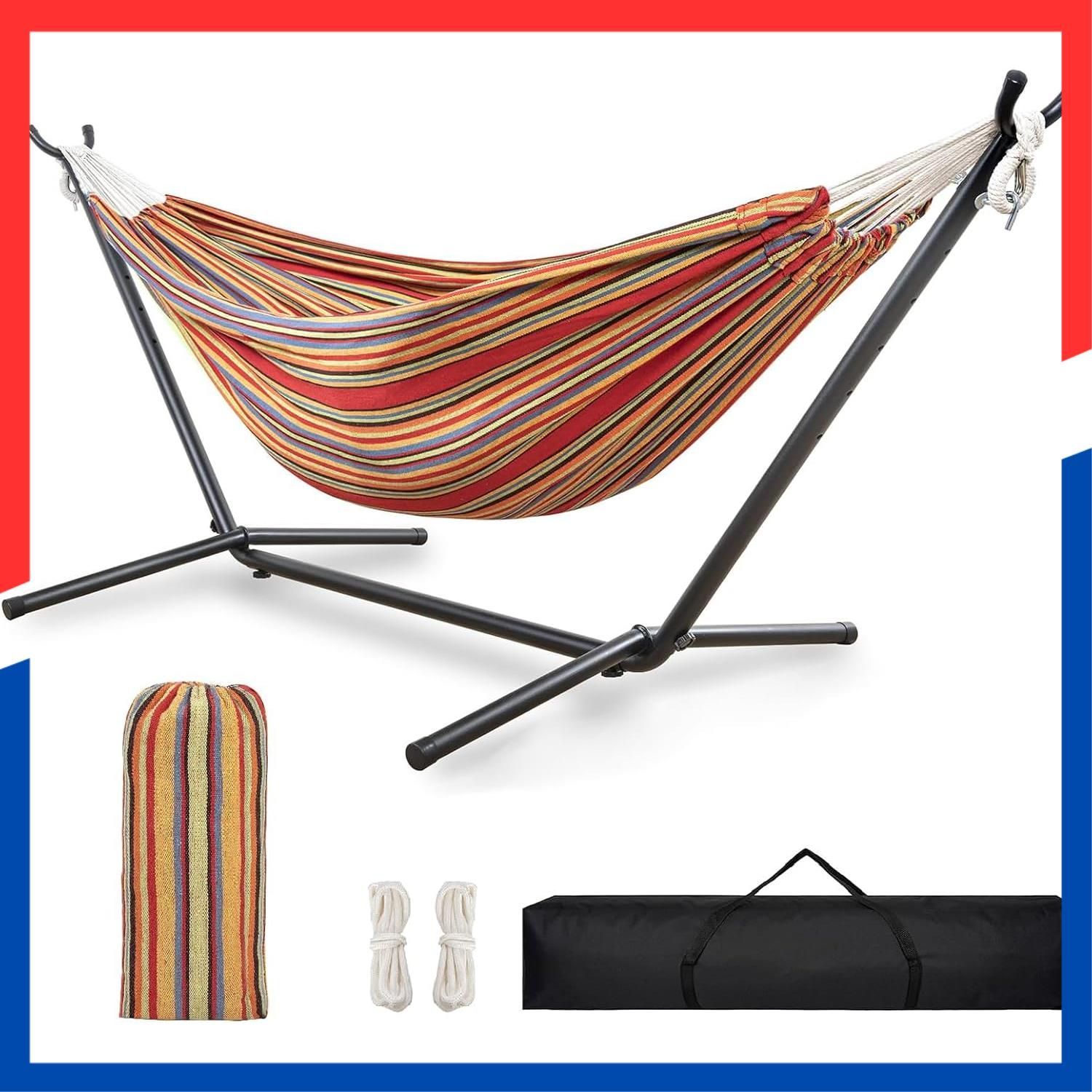 公園 キャンプ アウトドア 部屋 立体式 収納バッグ付き 屋外 室内 耐重荷300 kg ダブルハンモック はんもつく 自立式 ハンモック TORIBIO
