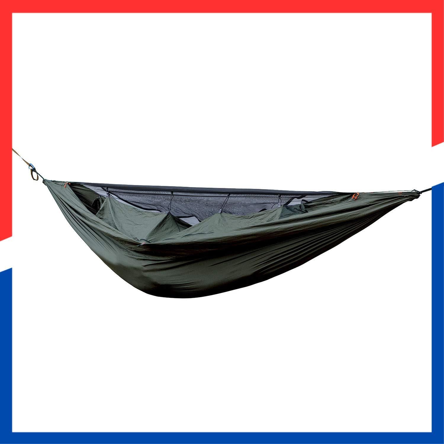 数量 吊り下げ式 蚊帳付き 断熱シールドで防風 ハンモック 防寒 4シーズン アウトドア キャンプ KOMPOUND 設置便利 OneTigris 便利軽量