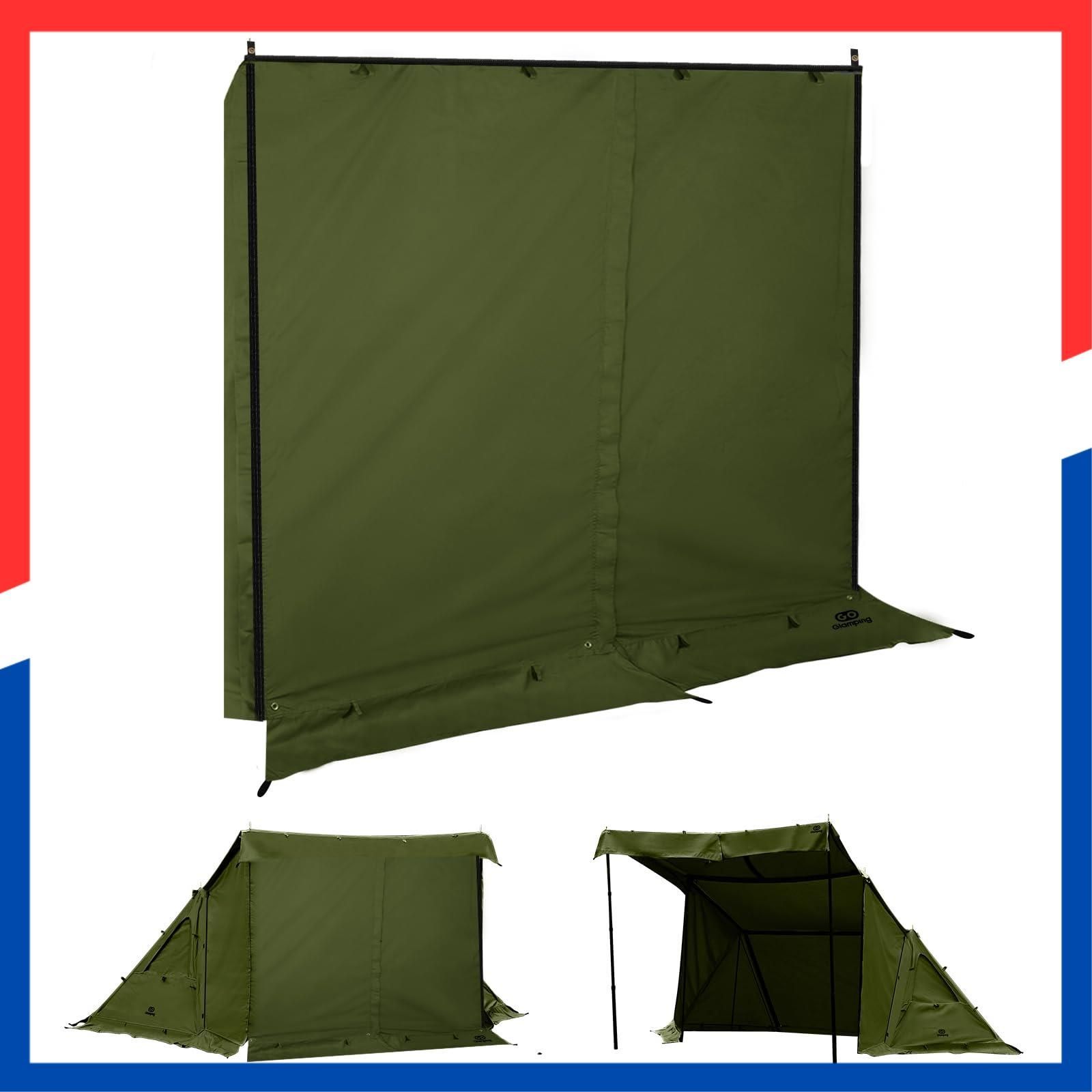 数量 PUP G 2.0パップテント 前幕tc 1人用 炎幕 ポリコットンテント 前幕 中央の耐水ファスナー 着脱 なファスナー付き 焚き火可 GOGlamping 難燃 遮光 日よけ 撥水 開閉 コンパクト ソロ用キャンプ 4シー
