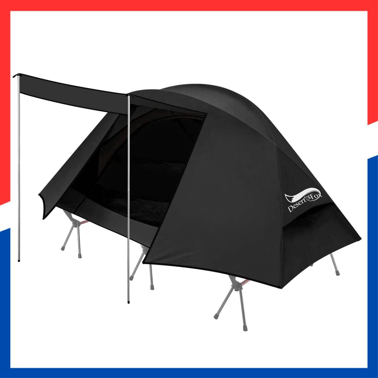 WAY タイプ 3 撥水加工素材 軽量 自立式 コンパクト 二重層構造 キャンプ 前室あり 4シーズン 4000 mm耐水圧 簡単設営 ソロ UVカット 1人用 通気防風防雨 テント 収納袋付き コット用 DRZ DesertFoxテント