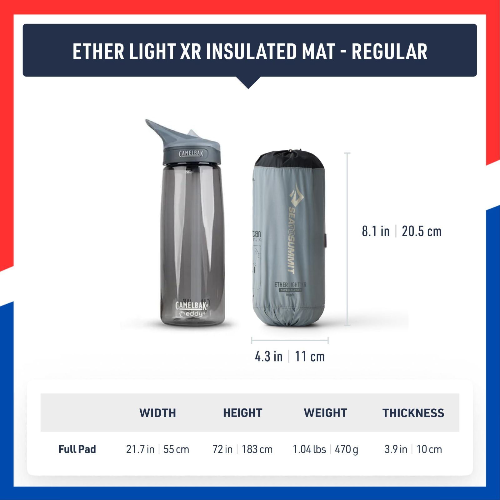 inches 4 x 21 5 72 Regular Tapered Pad Sleeping Insulated XR Light Ether Summit to Sea