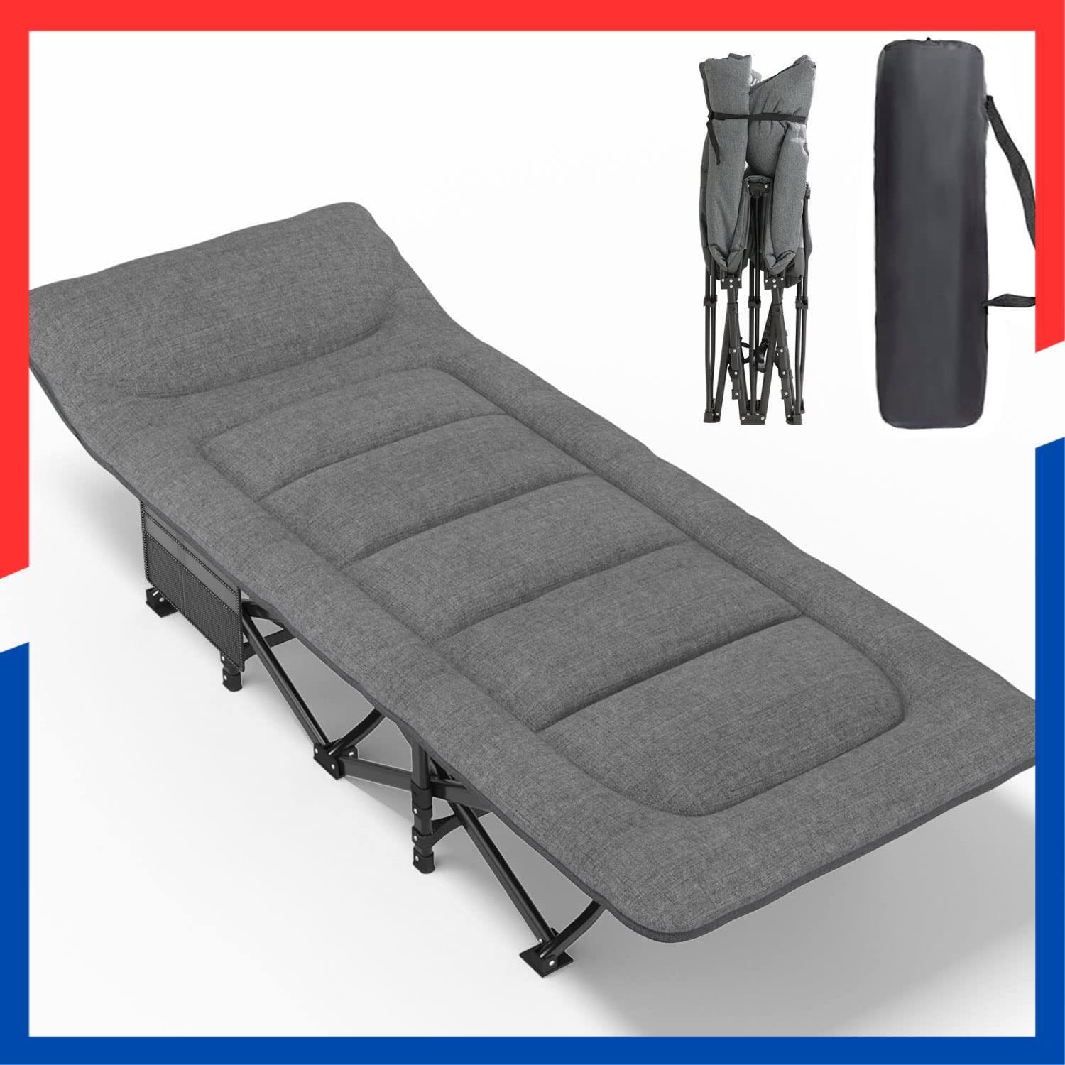 耐荷重200 kg おりたたみべッド収納便利 キャンプベッド アウトドアベッド グレー こっと 軽量 通気性 防水 折りたたみベッド コット 簡易ベッド 折り畳み式ベッド ATORPOK