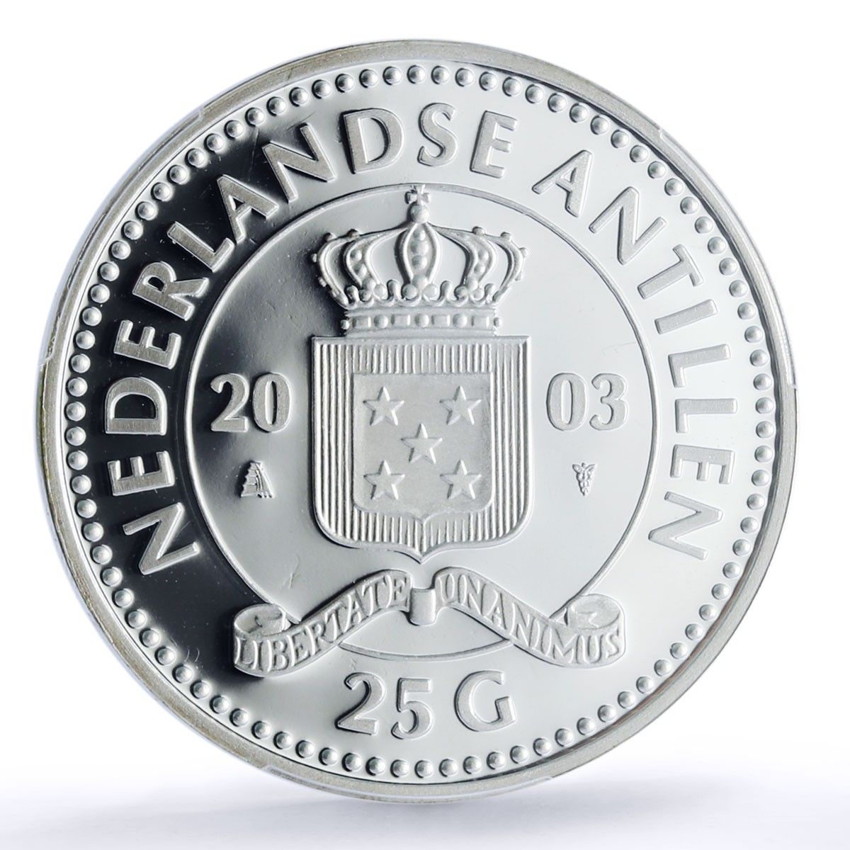 オランダ 25 グルデン中央銀行 ウィリアム 1 世 PR 69 PCGS 銀貨 2003