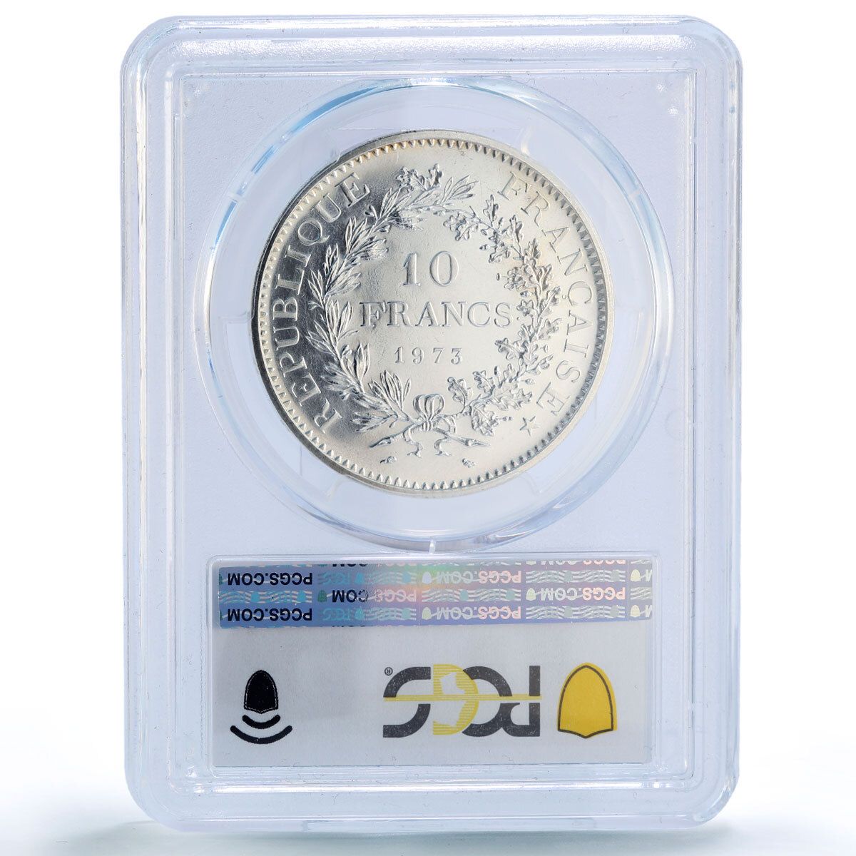 フランス 10フラン ヘラクレス 自由 平等 友愛 MS68 PCGS 銀貨 1973年