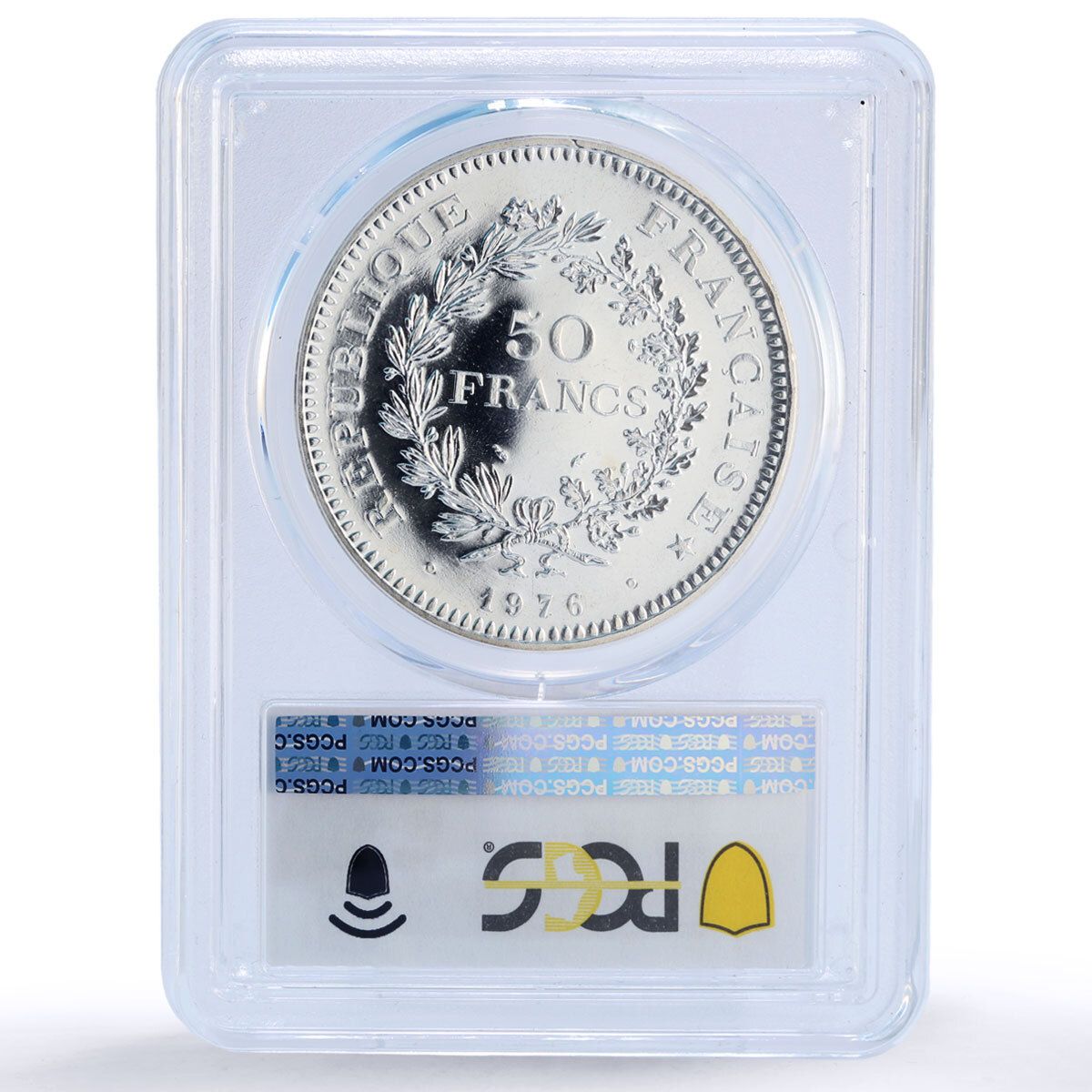 フランス 50フラン ヘラクレス 自由 平等 友愛 MS68 PCGS 銀貨 1976年