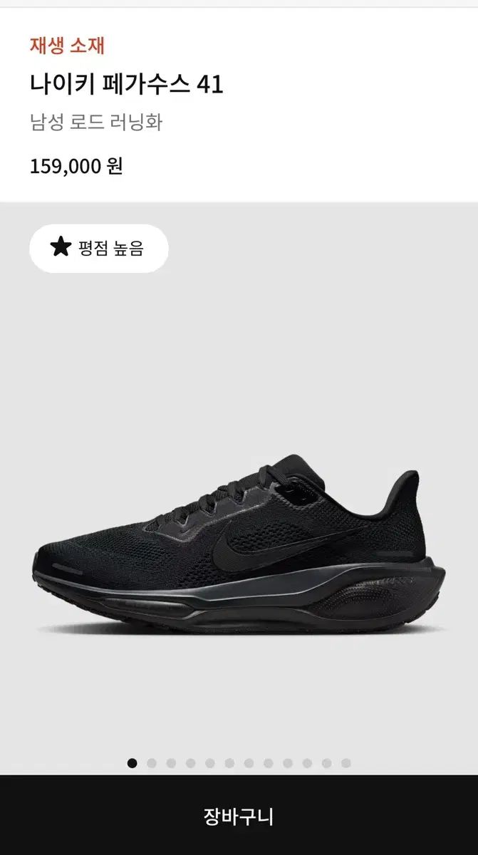 ナイキ ペガサス41 オールブラック 285