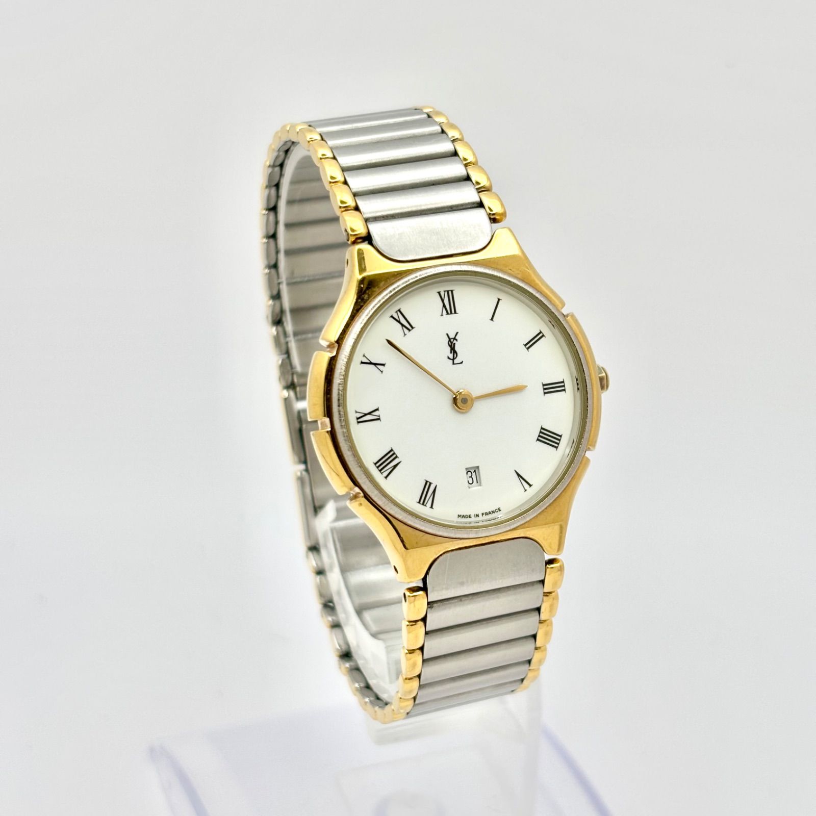 新品電池】Yves Saint Laurent イヴサンローラン YSL メンズ 腕時計