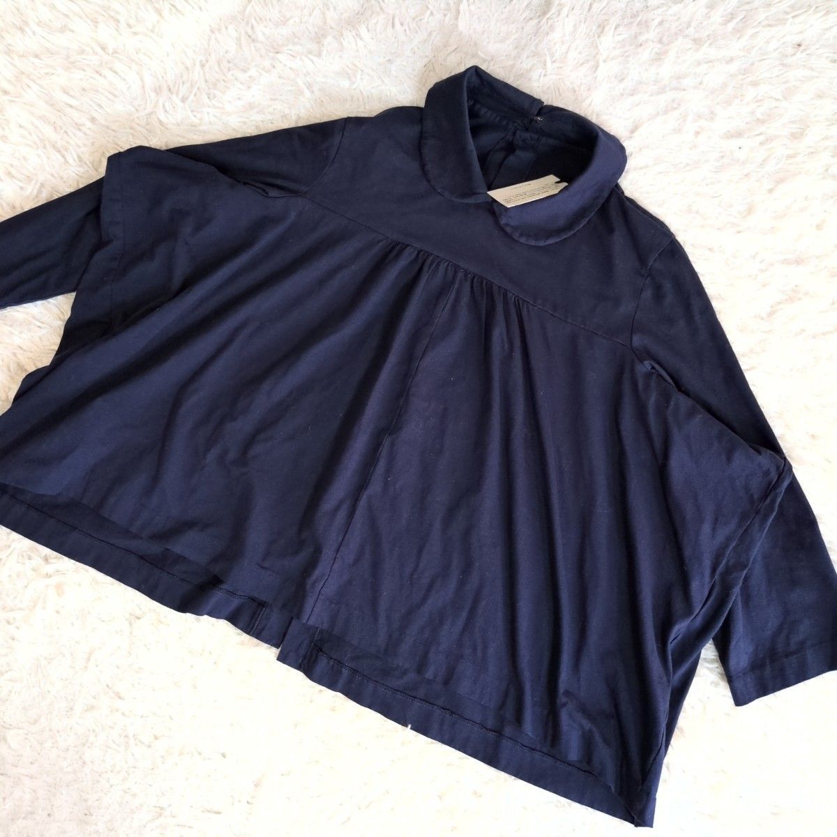 toricot COMME des GARCONS コムデギャルソン 丸襟 ワイドブラウス AD 2012 バックボタン ネイビー M