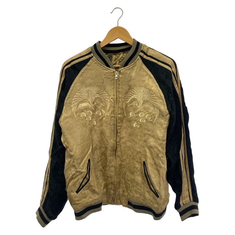 花旅楽団 SCRIPT セール リバーシブルスカジャン L 鳳凰 鶴亀[66] 花旅