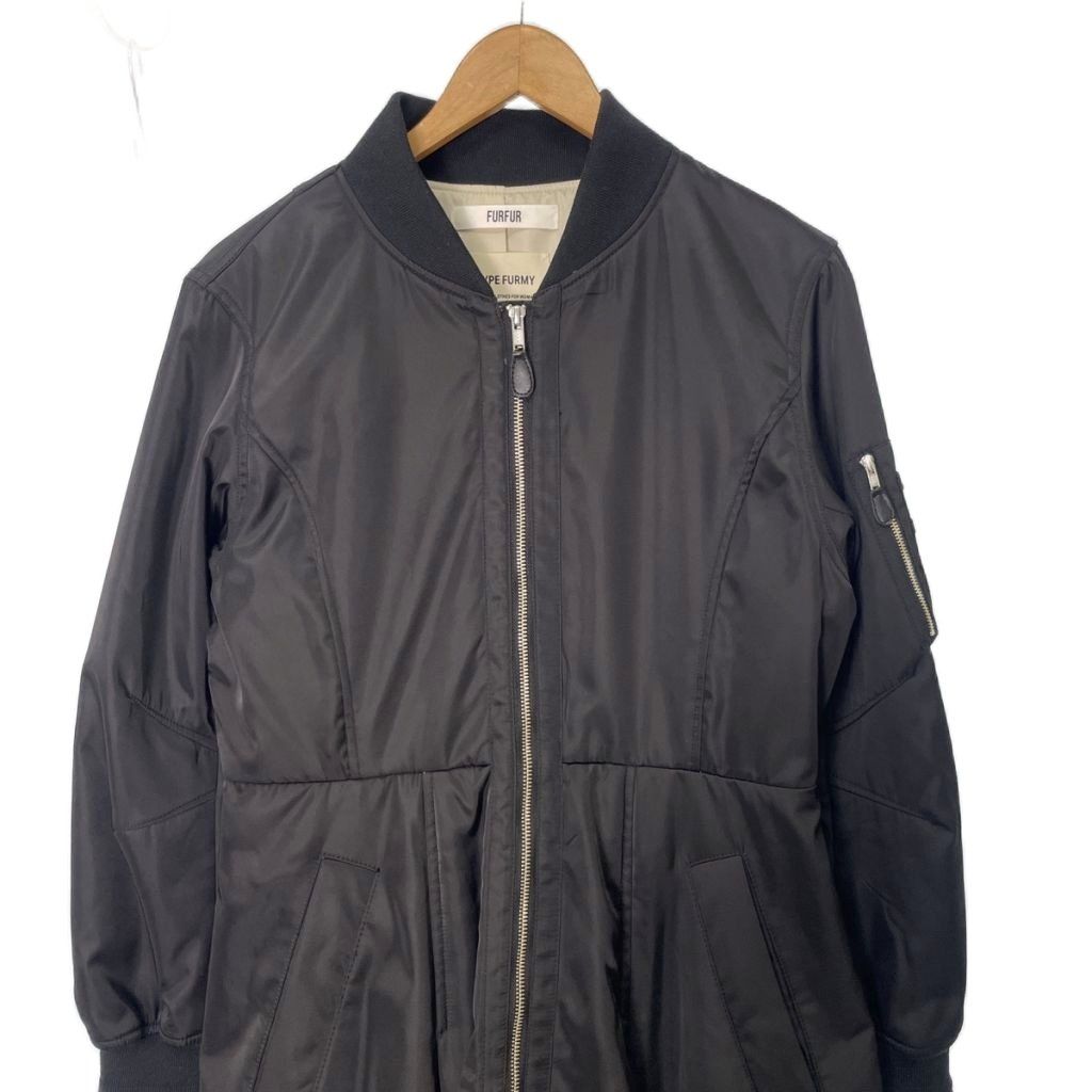 ファーファー furfur MA-1風ドレスコート 中綿 ロング ジップアップ