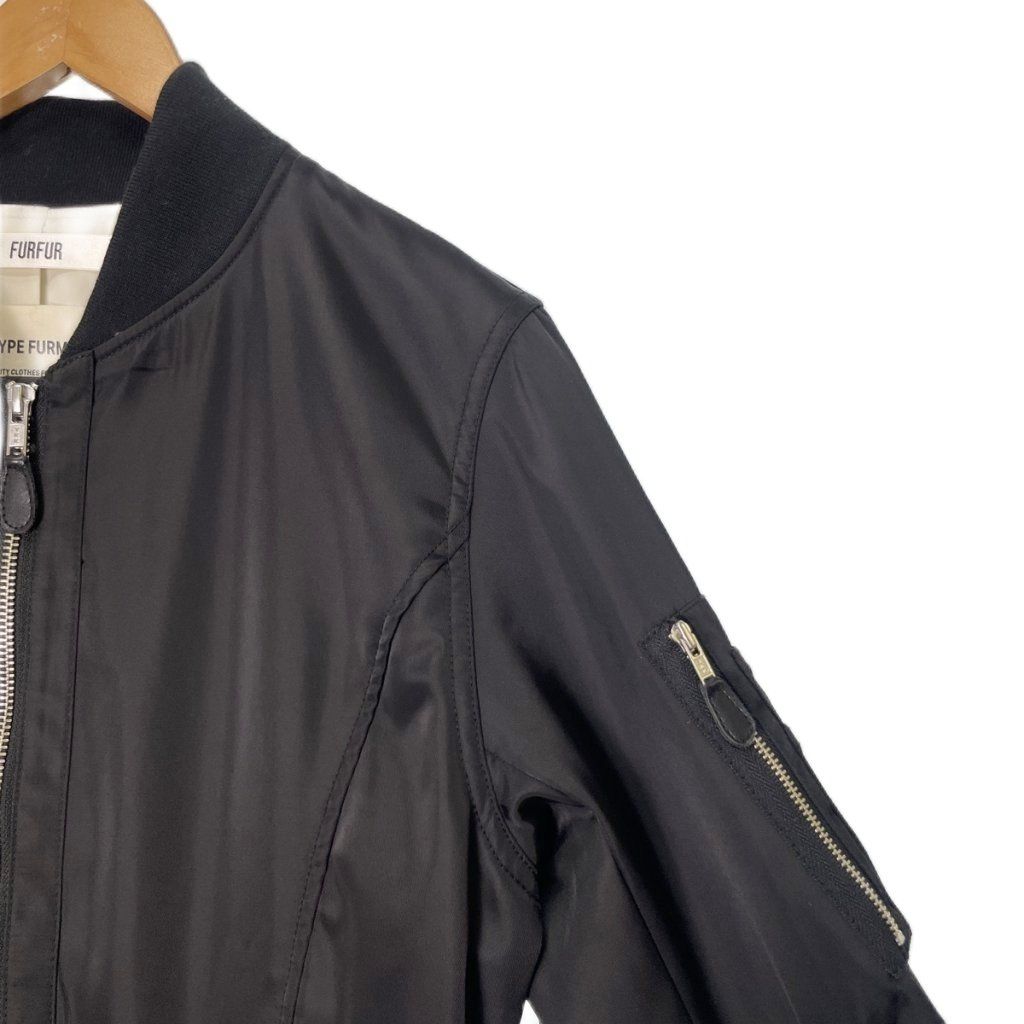 ファーファー furfur MA-1風ドレスコート 中綿 ロング ジップアップ