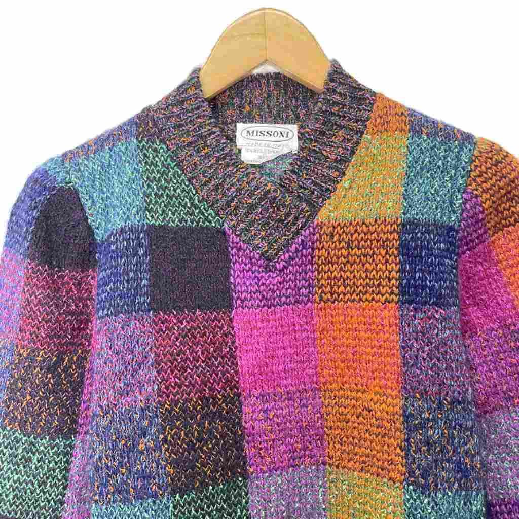 ミッソーニ MISSONI Vネック セーター ニット モヘア混 長袖 S ピンク