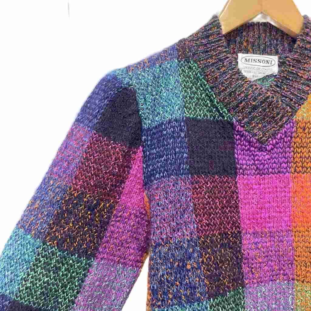 ミッソーニ MISSONI Vネック セーター ニット モヘア混 長袖 S ピンク