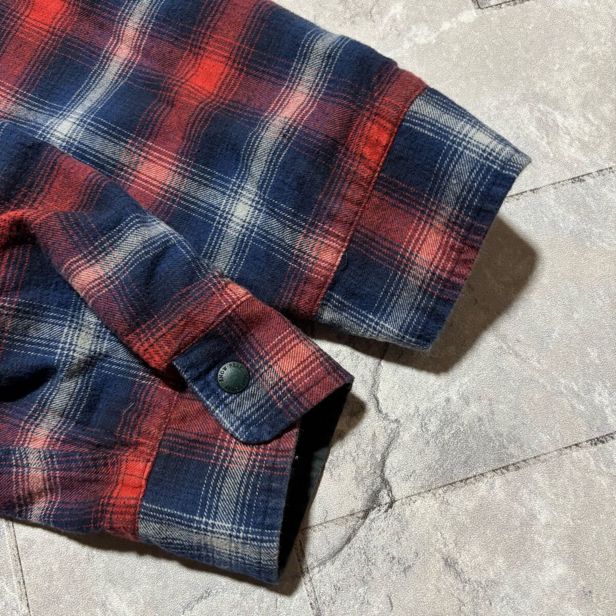 snow peak スノーピーク Journal standard ジャーナル リバーシブルシャツ ダークグリーン ネイビー レッド サイズM 玉FS 1779