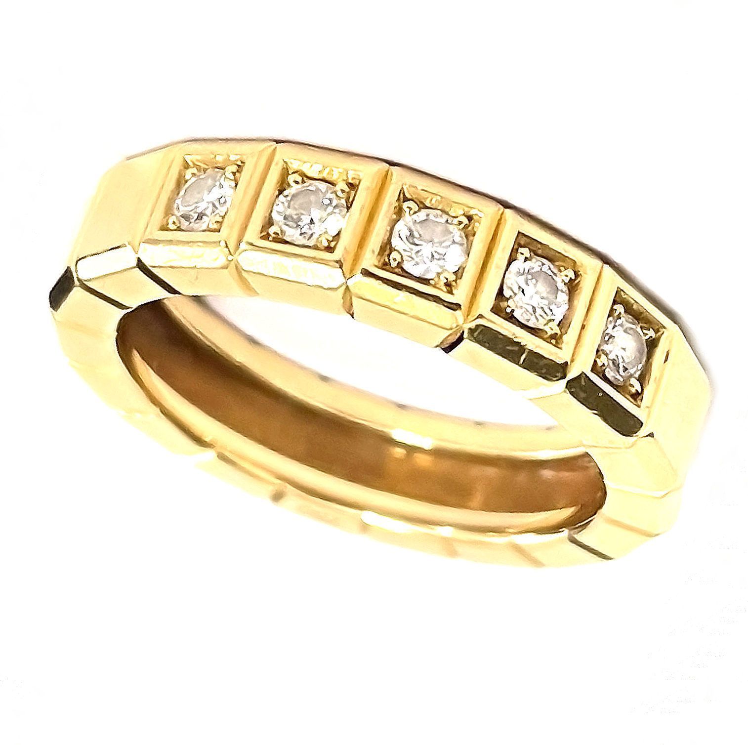 ショパール アイスキューブ リング　18Ｋ　イエローゴールド　 ハーフダイヤ 国内 ギャラ付き Chopard ショパール ICE CUBE アイスキューブ ラージ