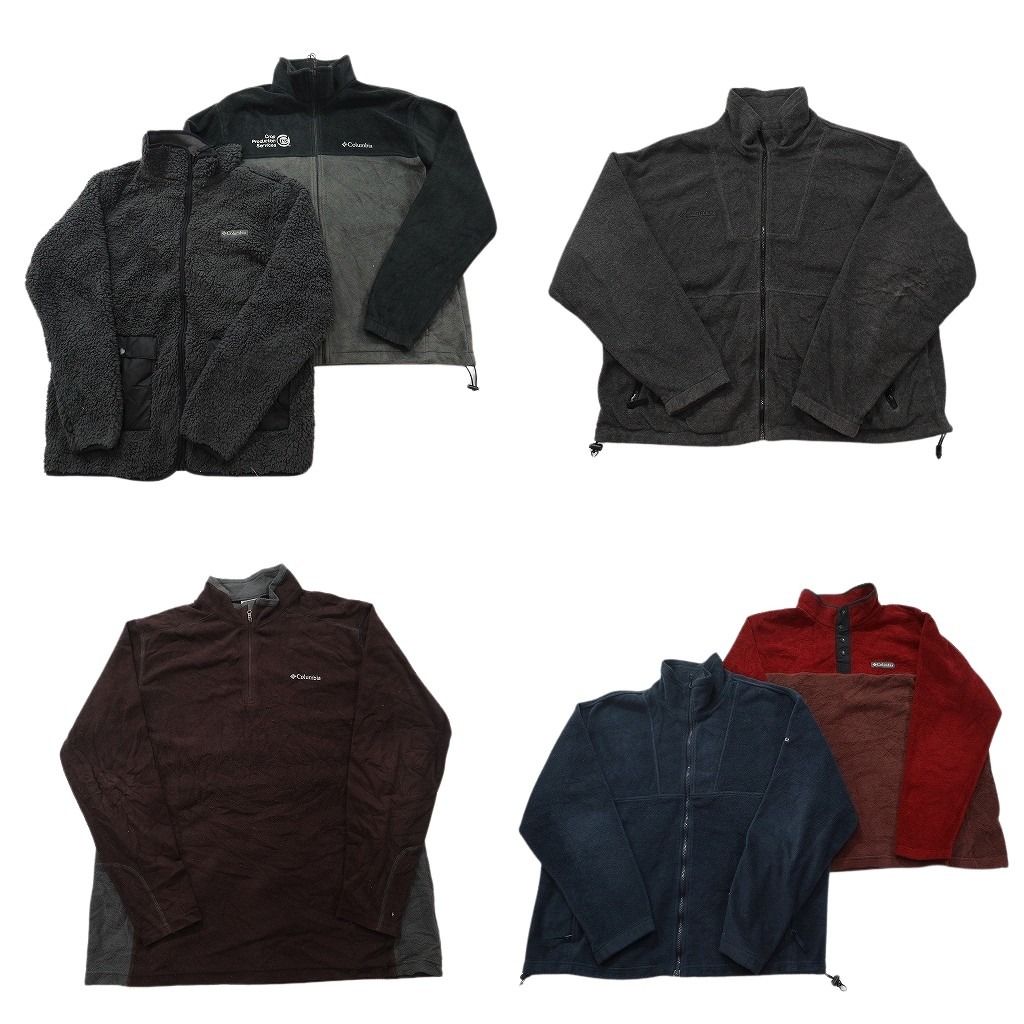 レアUS古着◆コロンビア スナップ フリース ブラック メンズ2XL 古着卸 まとめ売り コロンビア フリース MIX 6枚セット (メンズ XL