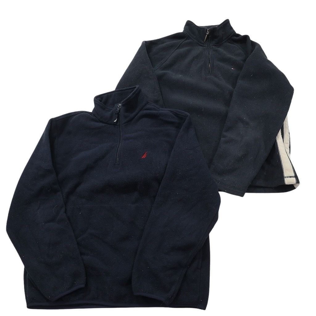 ◆古着卸 まとめ売り 9枚セット メンズL トミーフィルフィガー 古着卸 まとめ売り ブランドMIX フリース 6枚セット (メンズ M