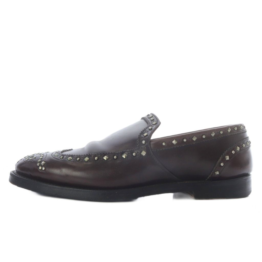 ニードルス ニードルズ Needles studded cordovan shoe slip on ローファー スリッポン レザー 7 ダークブラウン FX 202 YO 21