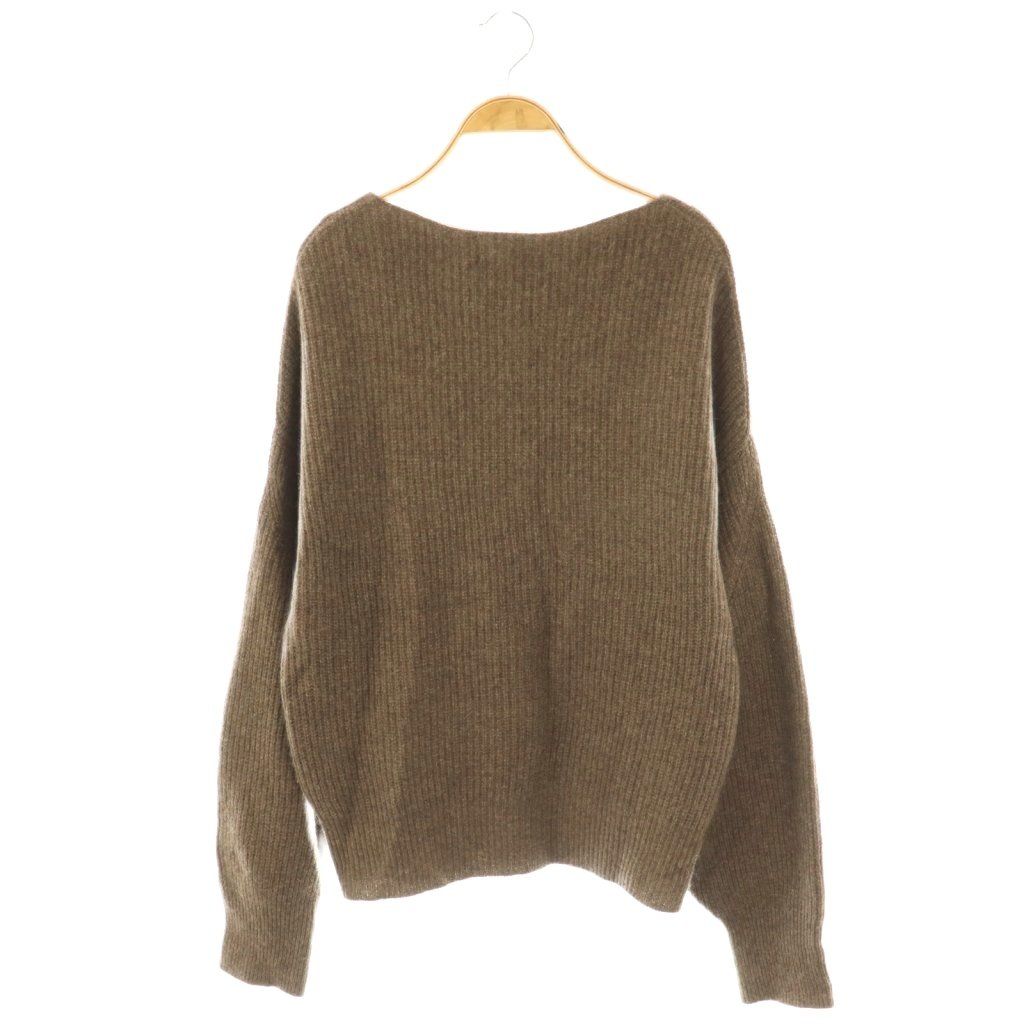 ルームエイト Roomno 8 ヤクボートネックロングスリーブニット セーター F モカ DO OS