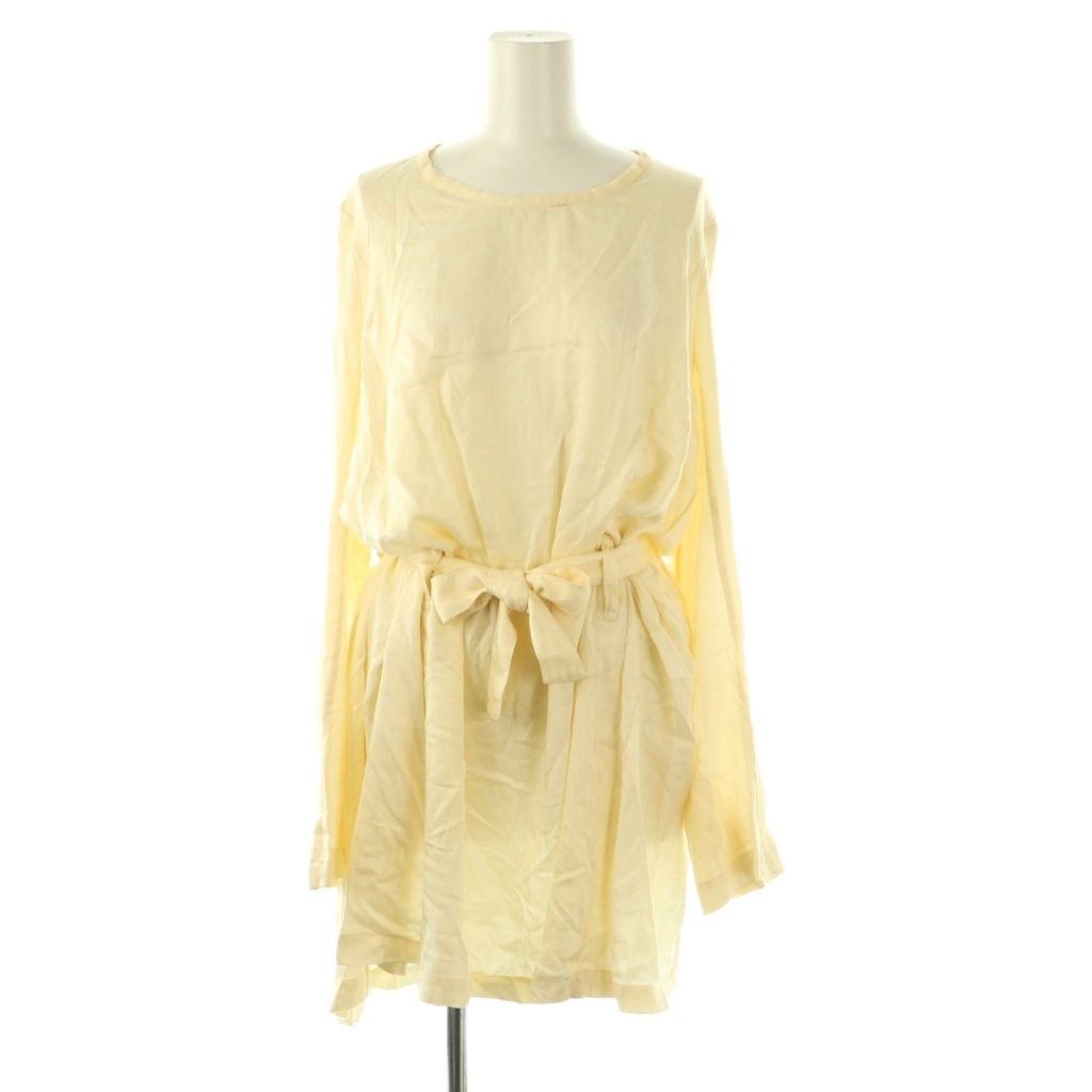 アンドゥムルメステール ANN レーヨン ボタンスリーブ ワンピース 膝丈 34 アイボリー HK OS