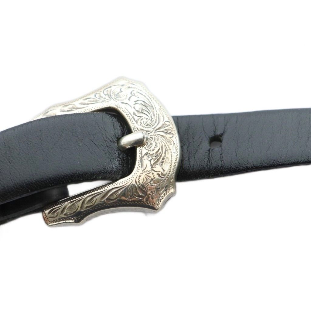 トーガ プルラ TOGA PULLA ダブルバックルベルト ウエスタン レザー 黒