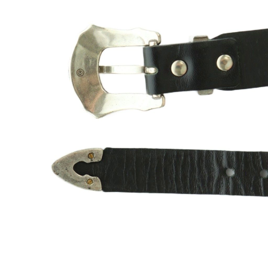 トーガ プルラ TOGA PULLA ダブルバックルベルト ウエスタン レザー 黒