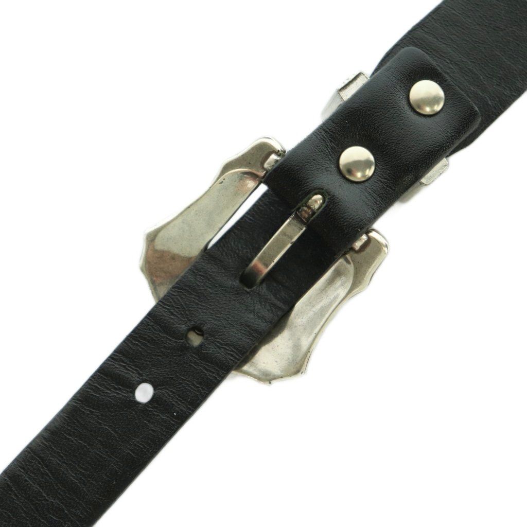 トーガ プルラ TOGA PULLA ダブルバックルベルト ウエスタン レザー 黒