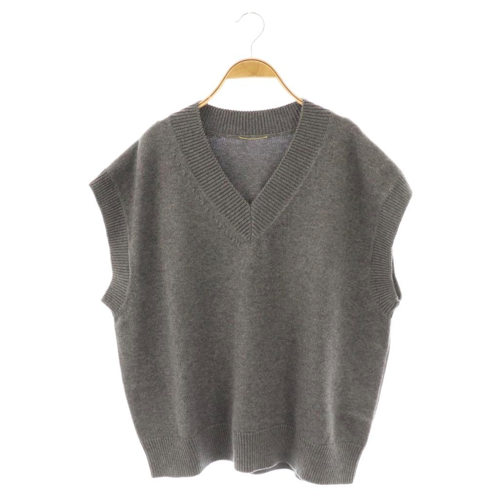 アパルトモン ドゥーズィエムクラス L Appartement CLASSE 24 AW C W KNIT Vネックベスト プルオーバー グレー DO OS