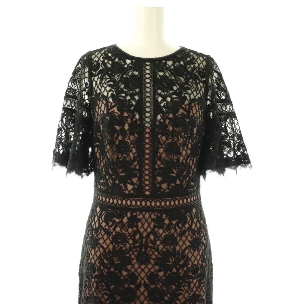 タダシショージ TADASHI SHOJI レースワンピース シアー タイト 2 黒