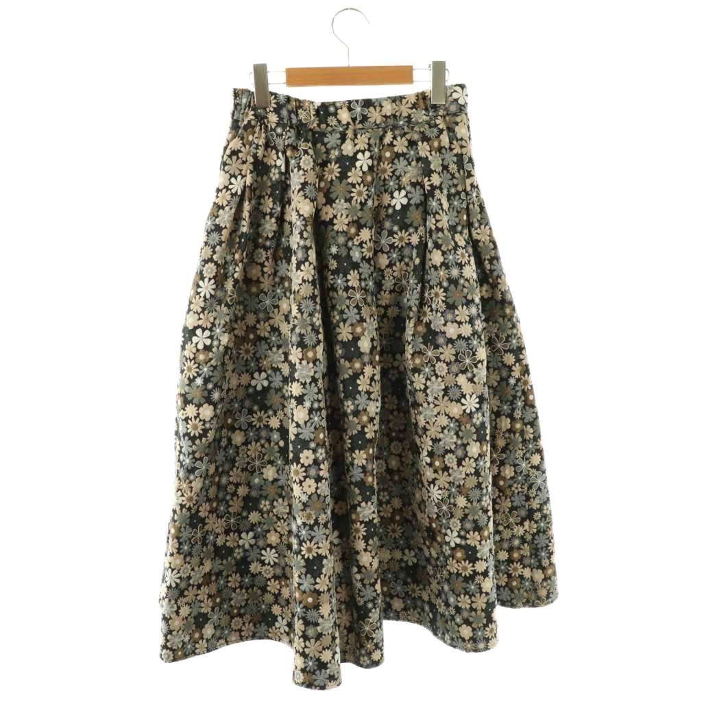 美品✨セブンテンバイミホカワヒト フラワージャガードスカート フレア ロング セブンテンバイミホカワヒト SEVEN TEN by MIHO KAWAHITO フラワー