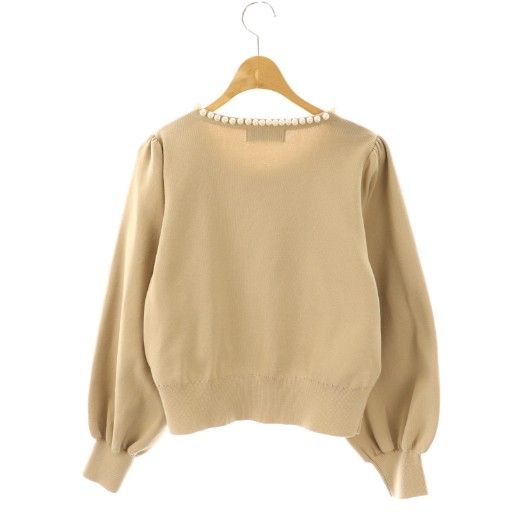 アナイ ANAYI パールブルゾン ニット ジャケット ジップアップ 38