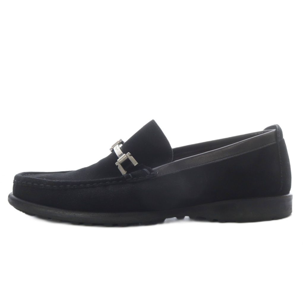 サルヴァトーレフェラガモ Salvatore Ferragamo ローファー スリッポン ホースビット スクエアトゥ スエード 8 5 ブラック YO 7 GY 53