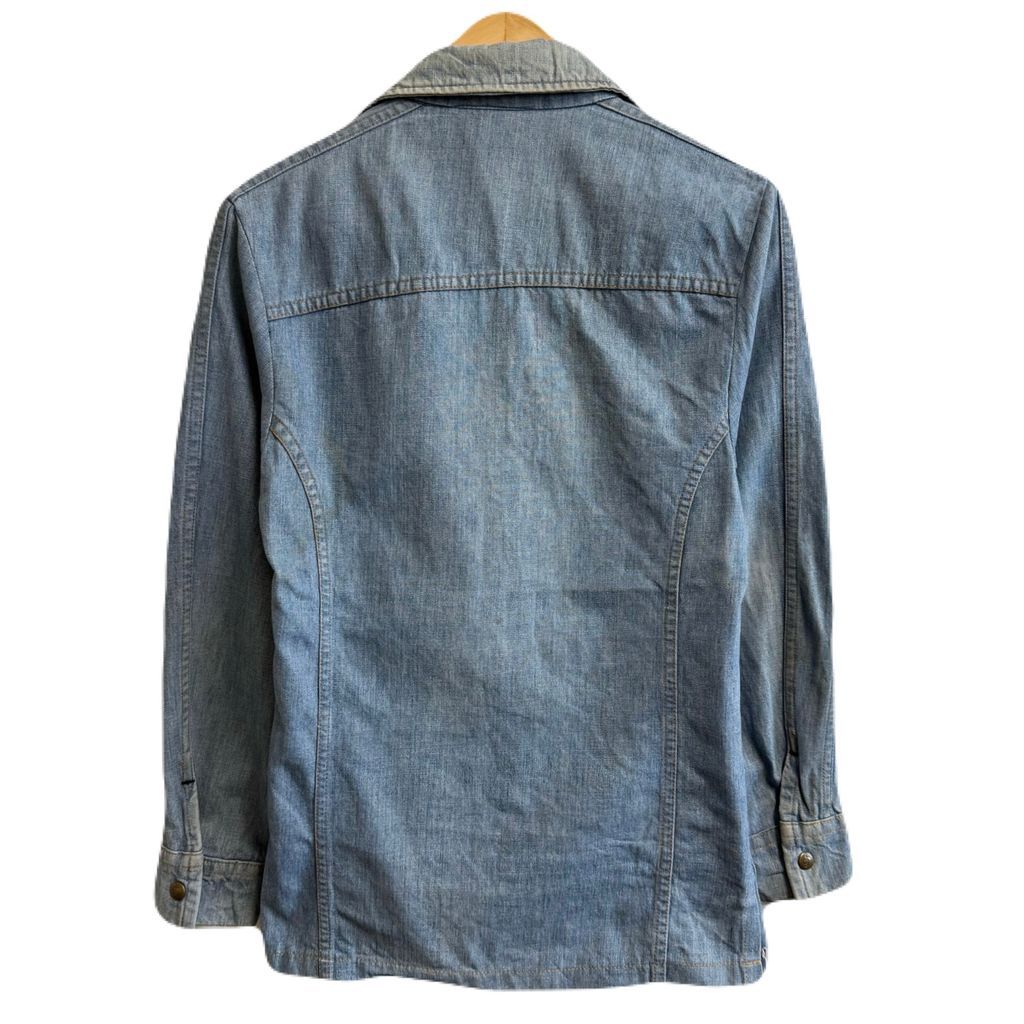 70 s ビンテージ Lee リー シャツジャケット デニムシャツ オープン 開襟シャツ スナップボタン ライトブルー 青 LRサイズ No.L 512