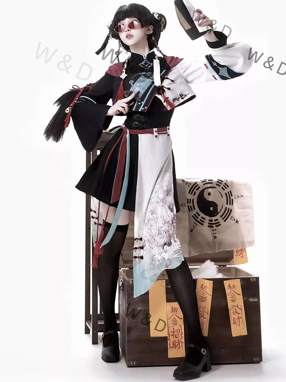 与妖行 オリジナル 改良漢服 国風 漢元素 半袖 上衣 ハーフスカート セット 新中式 春夏 日常 涼感 おしゃれ 古風の雅を現代の日常に 涼やかで 新中式コーディネート