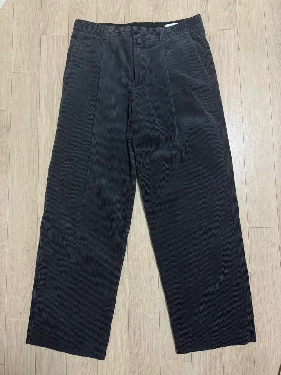 SHIRTER シャーター ワンタック コーデュロイ ワイド パンツ チャコール L