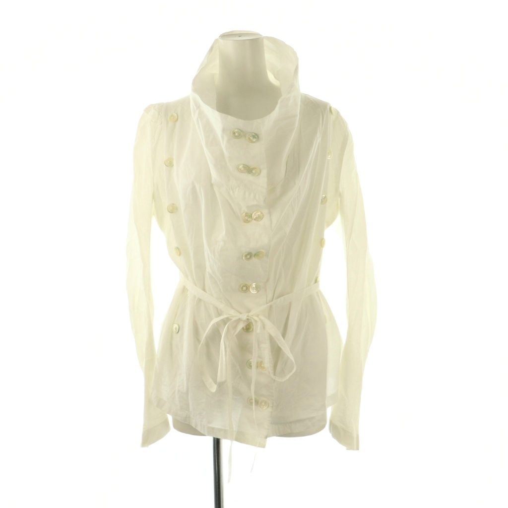 アンドゥムルメステール ANN コットンダブルボタンハイネックブラウス 34 ホワイト DO OS