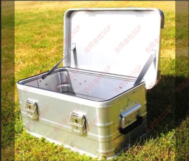 スタッキング アルミコンテナボックス 49L ガレージ収納箱 コンテナ