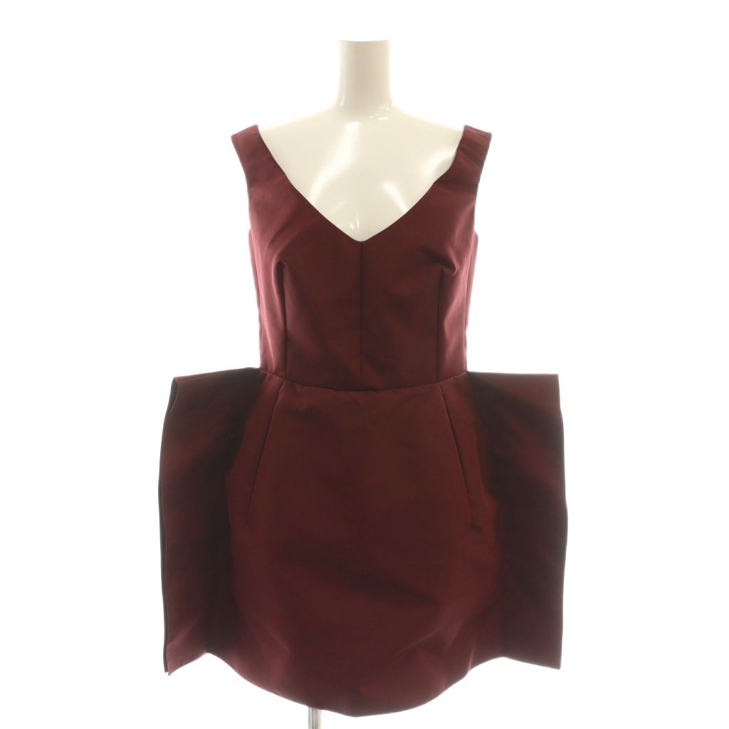 カルヴェン CARVEN ワンピース ミニ ノースリーブ 34 ボルドー /DF