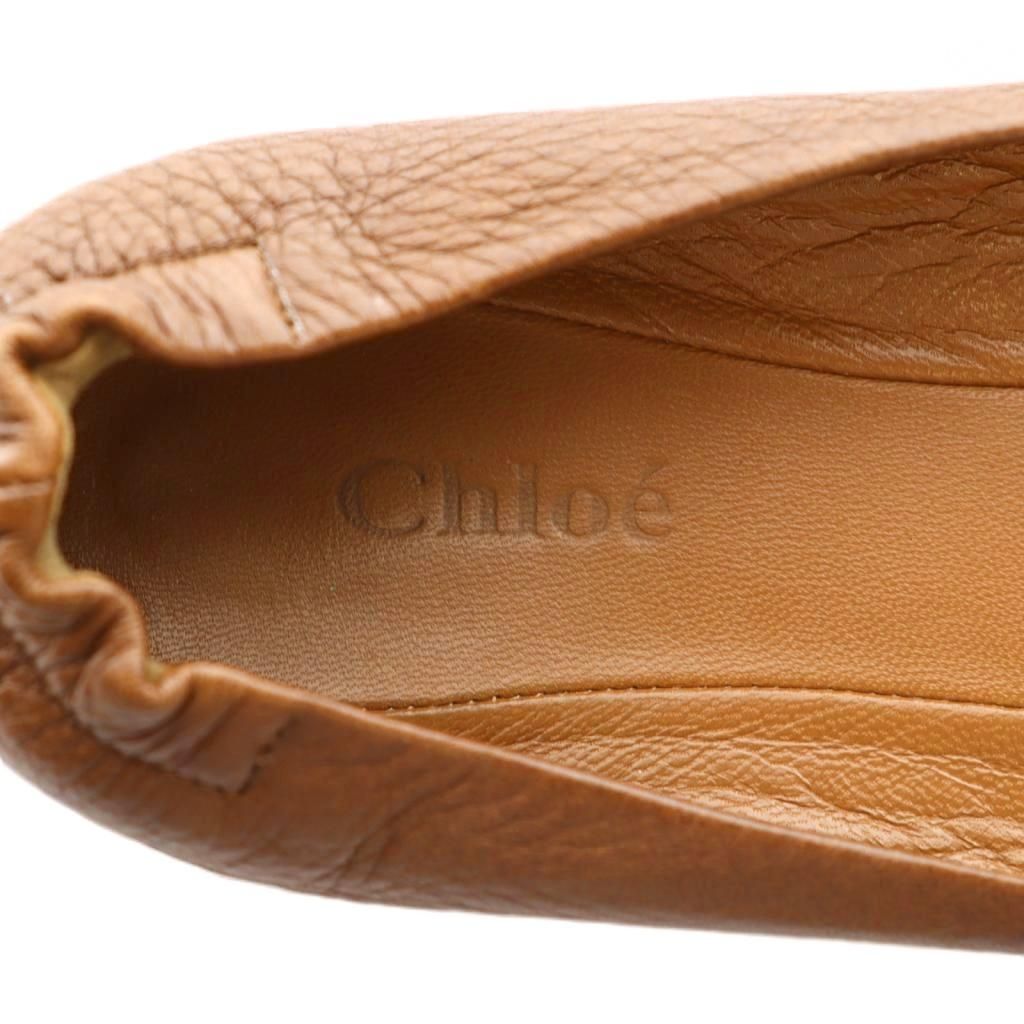  クロエ CHLOE バレエシューズ フラット 37 茶 ブラウン SS OS GY 57 フラットシューズ バレエシューズ パンプス