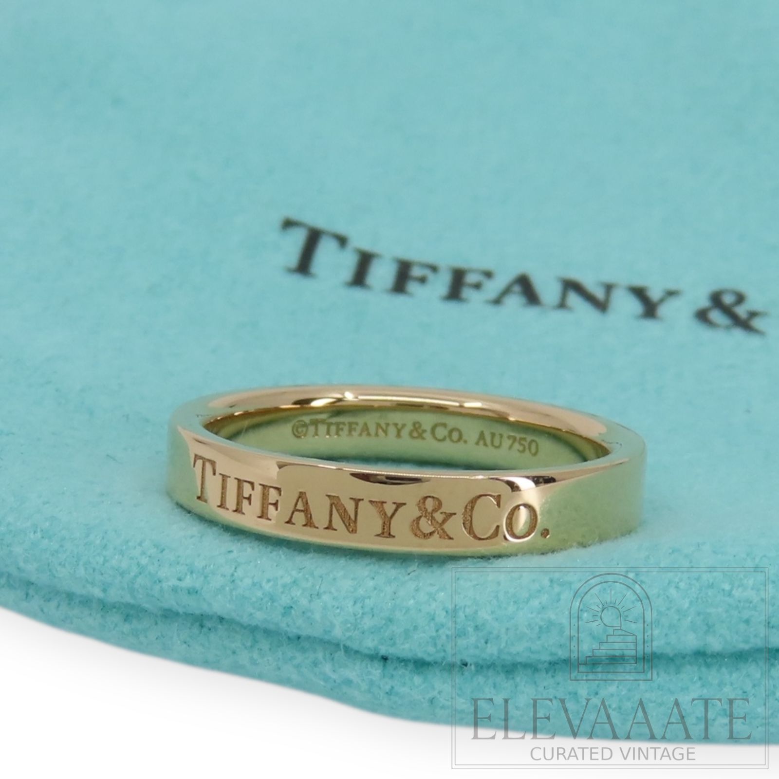 未使用 Tiffany&Co. ティファニー ロゴ ローズ ゴールド リング 750