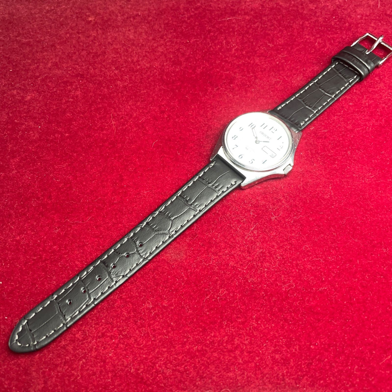 90s ORIENT SWIMMER QUARTZ 電池交換済 革ベルト新品 ヴィンテージ