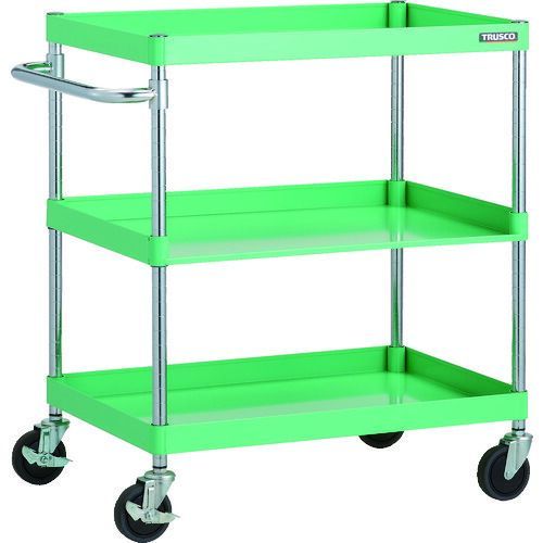ＴＲＵＳＣＯ ツールワゴン フェニックスワゴン 省音 ７５０Ｘ５００ＸＨ８８０ ３方棚板付 ヤンググリーン