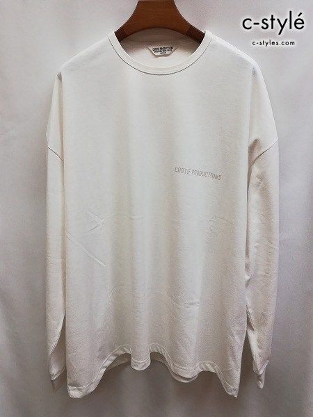 COOTIE / 長袖シャツ/XL/コットン/WHT/無地 L454 [人気] COOTIE PRODUCTIONS 長袖 Tシャツ M ホワイト Dry Tech