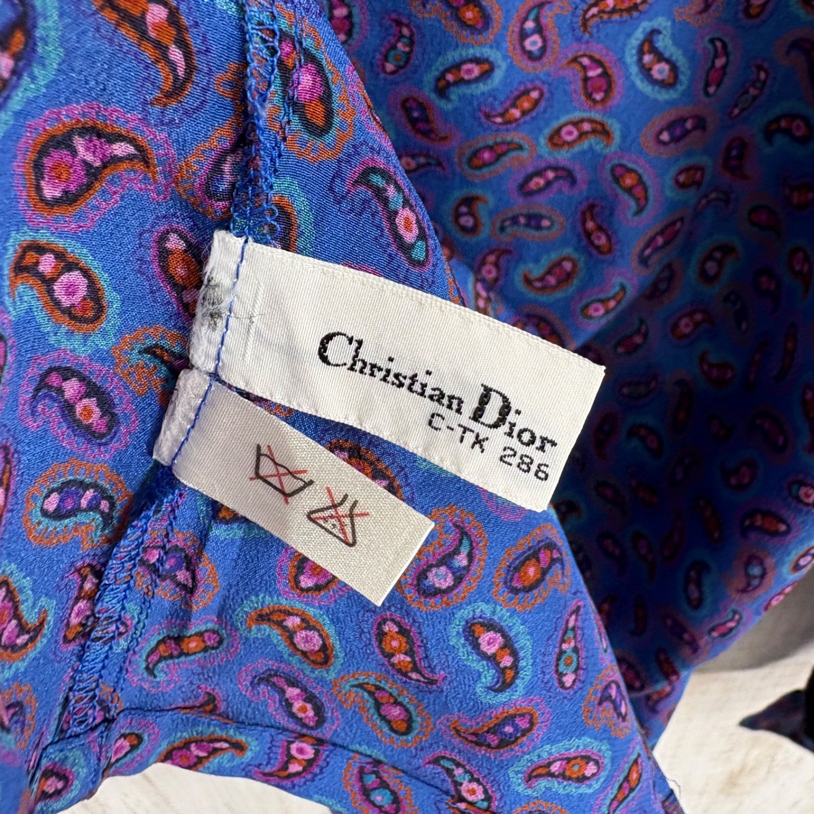 90s Christian Dior ヴィンテージ クリスチャンディオール 絹 シルク