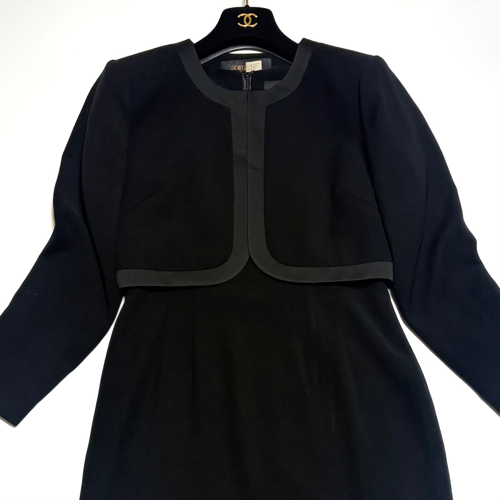 東京ソワール ソワール ベニール 礼服 喪服 ブラックフォーマル アンサンブル ノー ジャケット 半袖ワンピース 冠婚葬祭