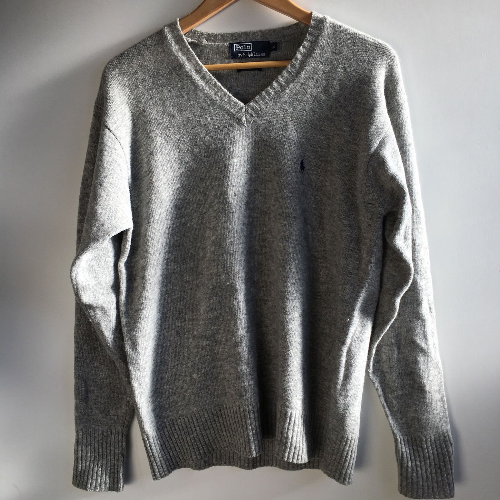 90s POLO RALPH LAUREN ニットセーター グレー M 2901202511280029