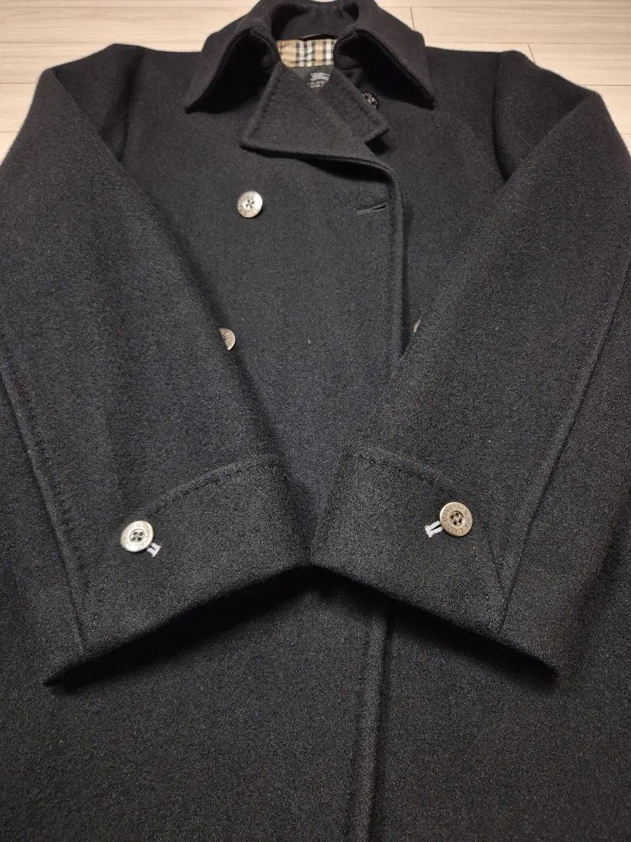 バーバリー ブラックレーベル ウール カシミア ダブル ピーコート L